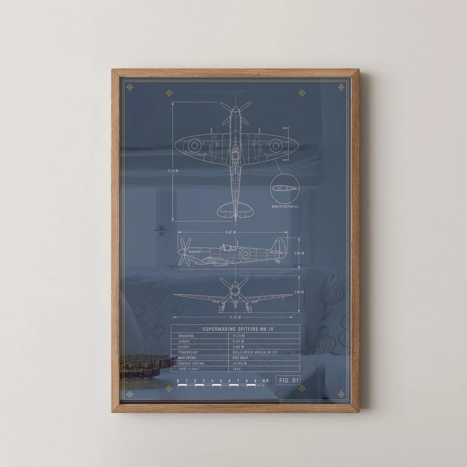 Aviation print in a room setting