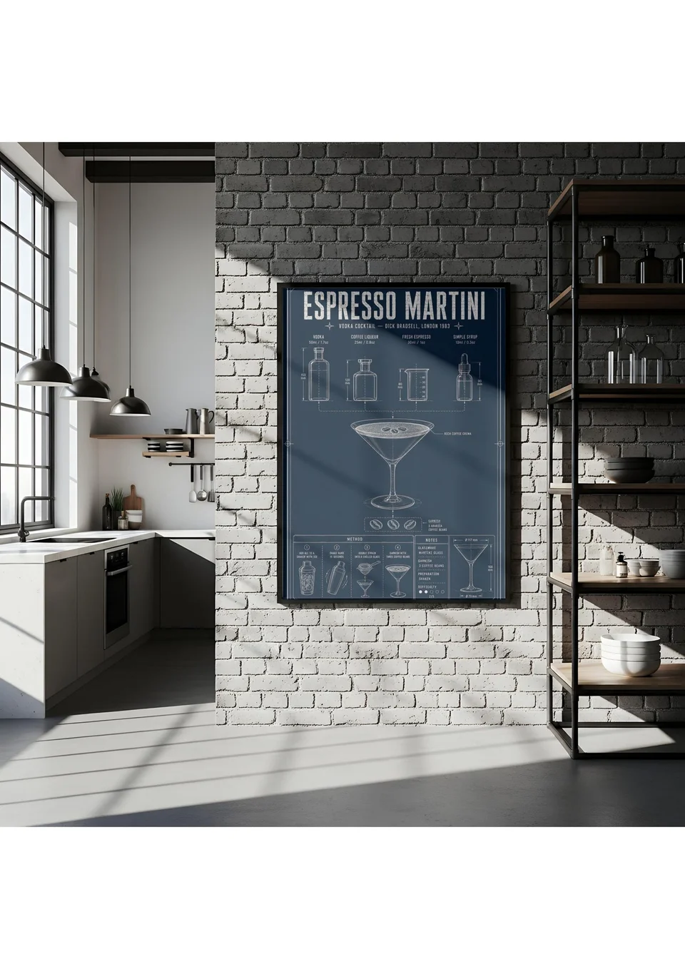 Espresso Martini, Dissected — artwork shown in a room mockup
