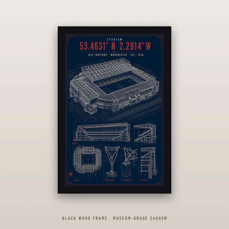 Old Trafford, Elevation — artwork shown in a room mockup