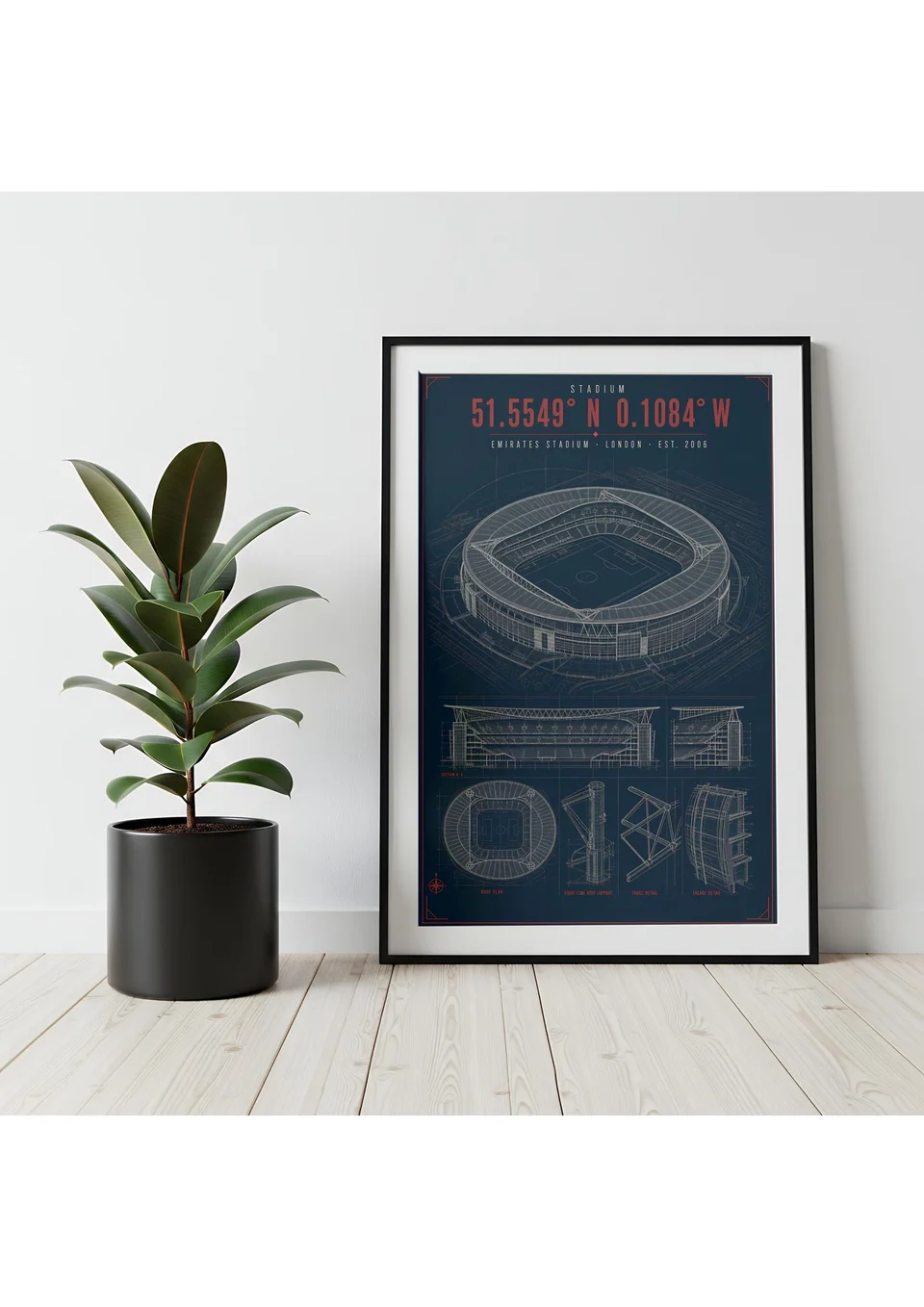 Emirates Stadium, Elevation — artwork shown in a room mockup