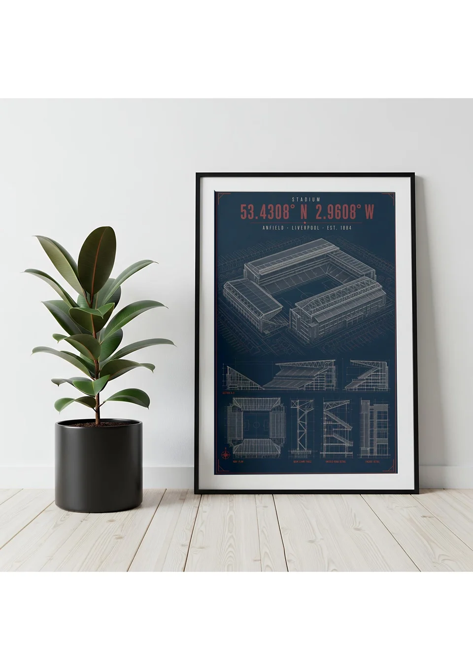 Football Stadiums print in a room setting