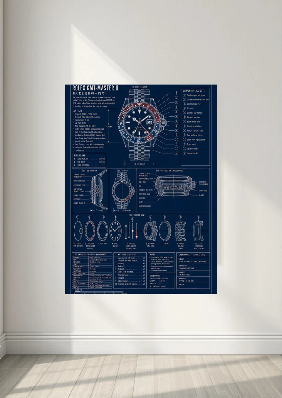 Luxury Watches print in a room setting